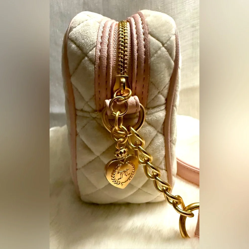 NEW Juicy Couture White Fuzzy Quilted Crossbody Bag